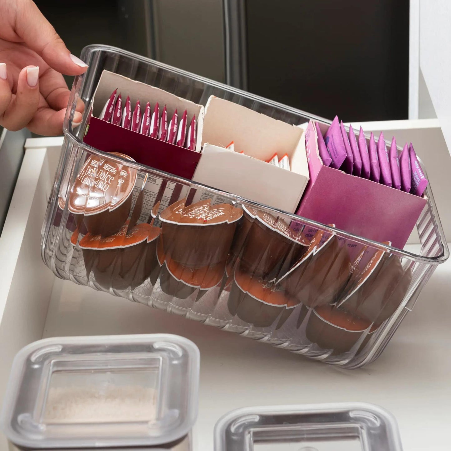Cesto Organizador Transparentes Pequeno Com Alça 3,4l 24,5cm