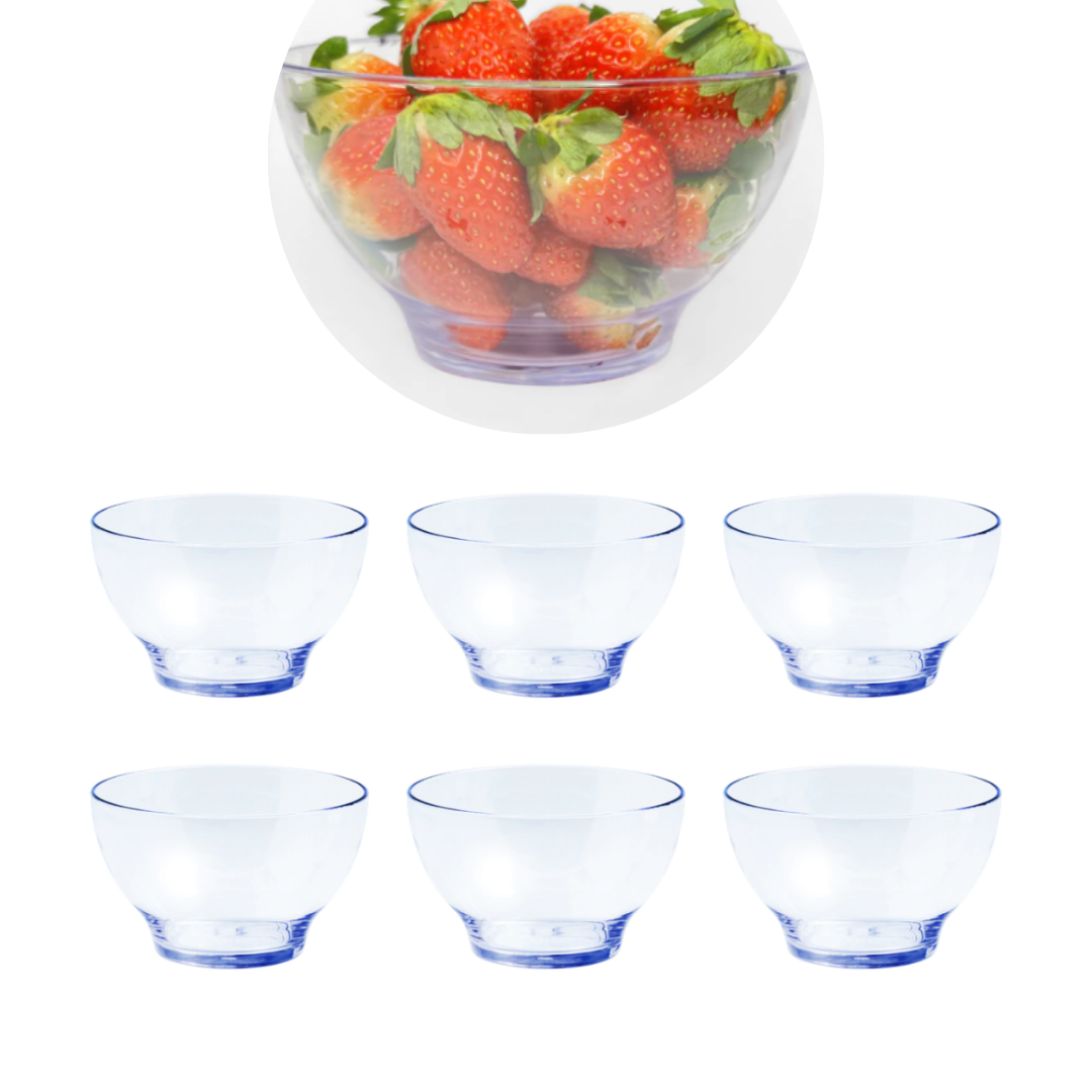 Kit Com 6 Tigela Pequena Bowl Cumbuca Transparente Acrílico