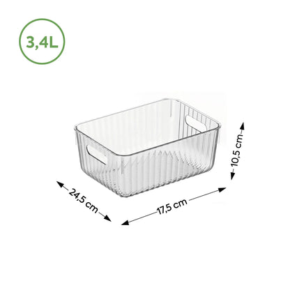 Cesto Organizador Transparentes Pequeno Com Alça 3,4l 24,5cm