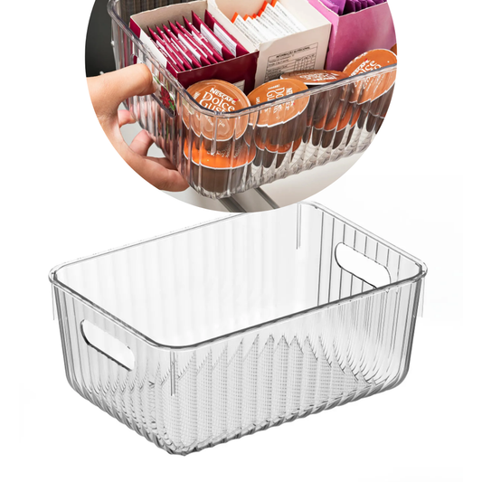 Cesto Organizador Transparentes Pequeno Com Alça 3,4l 24,5cm