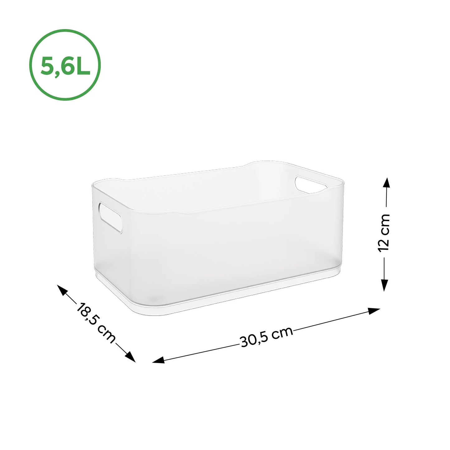 Cestos Organizadores Fit Grande com Alça 5,6l 30,5cm Cinza Claro com 4 unidades