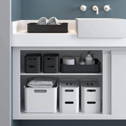 Cestos Organizadores Fit Grande com Alça 5,6l 30,5cm Cristal Natural com 4 unidades