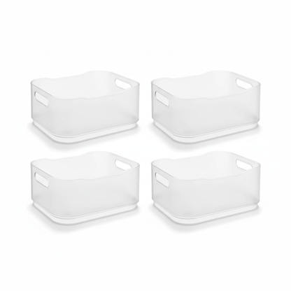 Cestos Organizadores Fit Pequenos com Alça 1,75l 18,5cm Cristal com 4 unidades