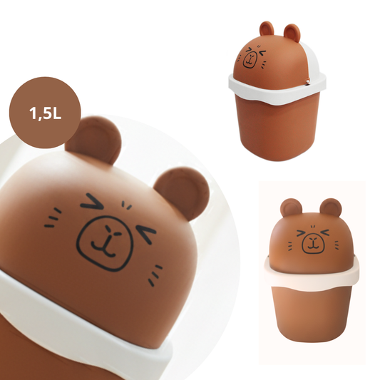 Lixeira De Mesa Quarto Escritório Presente Criativo Capivara Marrom