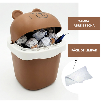 Lixeira De Mesa Quarto Escritório Presente Criativo Capivara Marrom