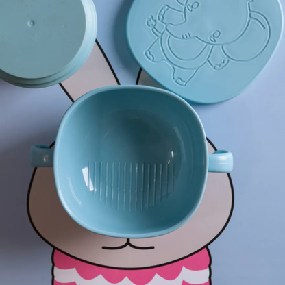 Pote Lanchinho Tigela Alimentos Infantil Baby Elefante Azul