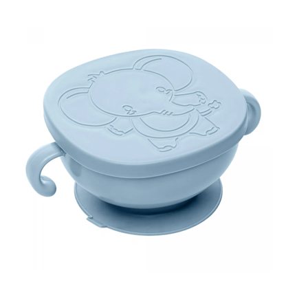 Pote Lanchinho Tigela Alimentos Infantil Baby Elefante Azul
