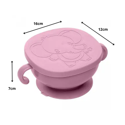 Pote Lanchinho Tigela Alimentos Infantil Baby Elefante Rosa