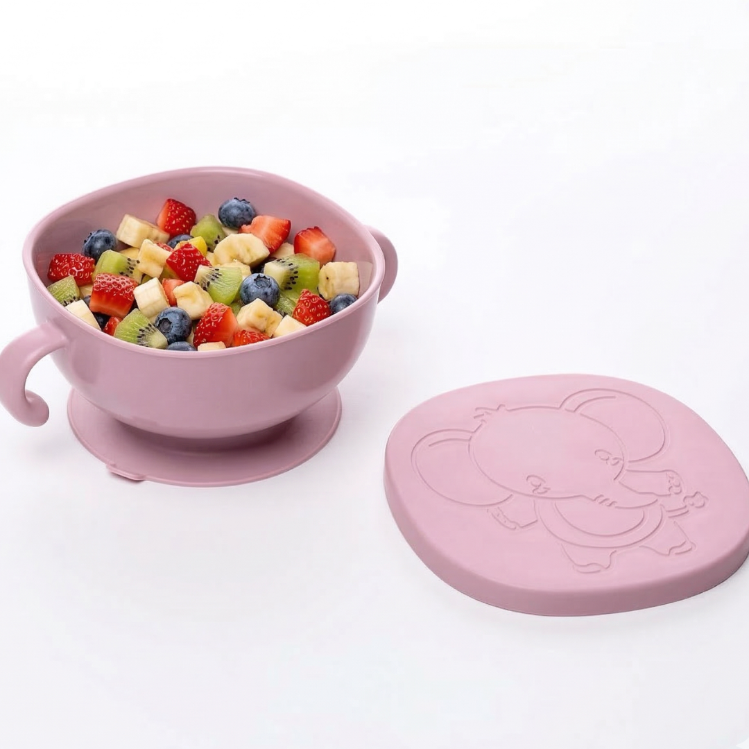 Pote Lanchinho Tigela Alimentos Infantil Baby Elefante Rosa