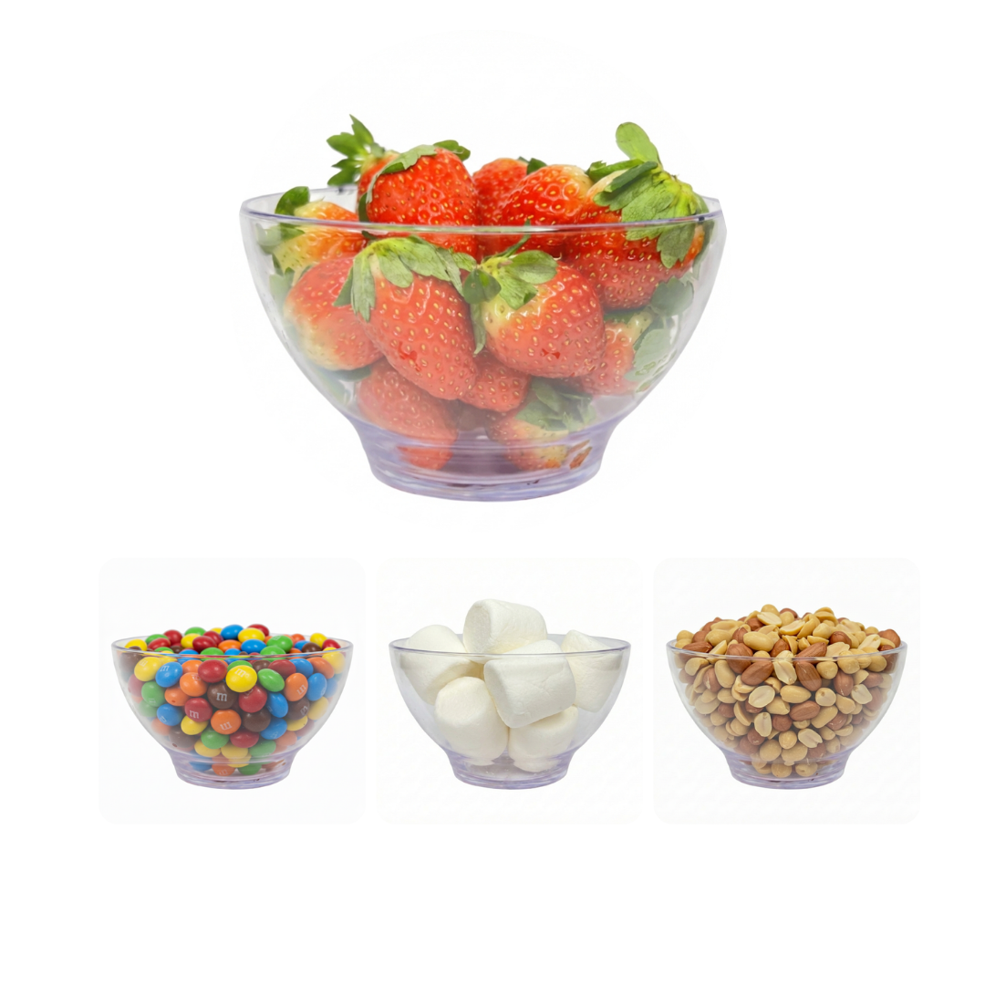 Kit Com 6 Tigela Pequena Bowl Cumbuca Transparente Acrílico