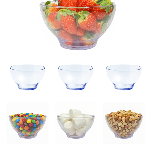 Kit Com 6 Tigela Pequena Bowl Cumbuca Transparente Acrílico