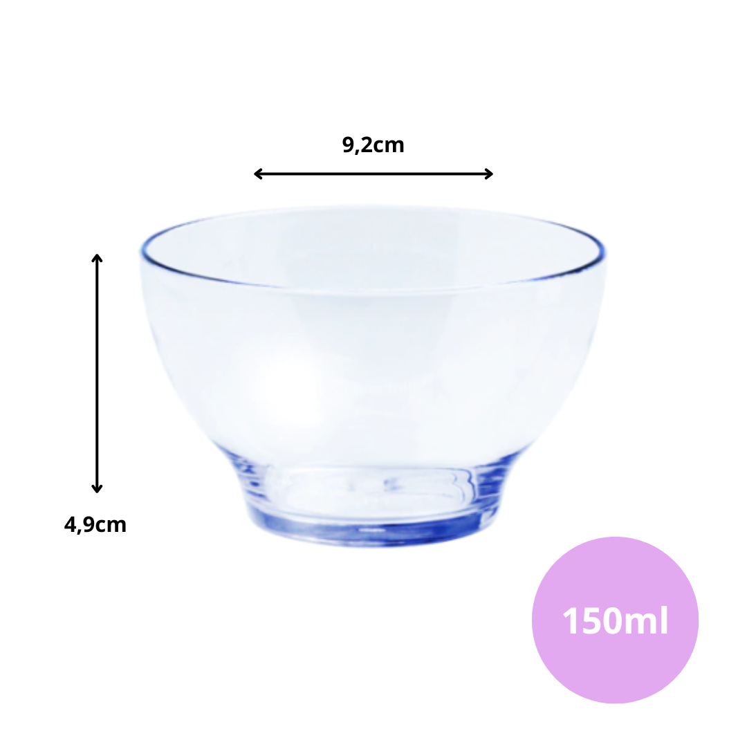 Kit Com 6 Tigela Pequena Bowl Cumbuca Transparente Acrílico