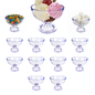 Kit Com 10 Taças De Sobremesa Acrílico Transparente Petiscos Transparente