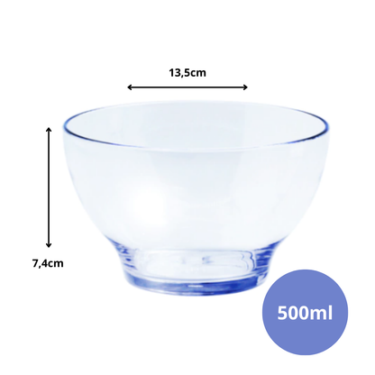 Kit Com 6 Tigela Grande Bowl Cumbuca Transparente Acrílico