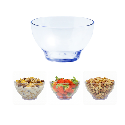 Kit Com 6 Tigela Grande Bowl Cumbuca Transparente Acrílico