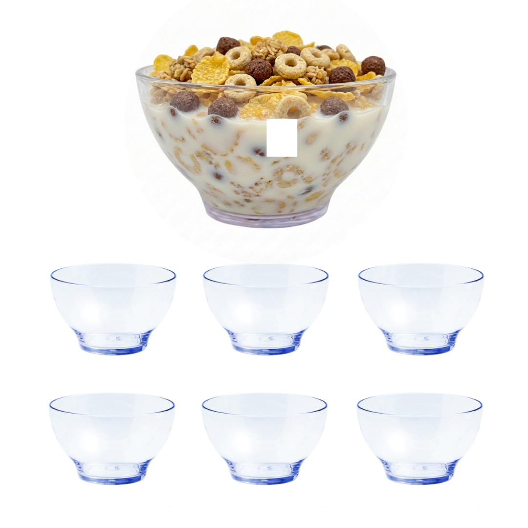 Kit Com 6 Tigela Grande Bowl Cumbuca Transparente Acrílico